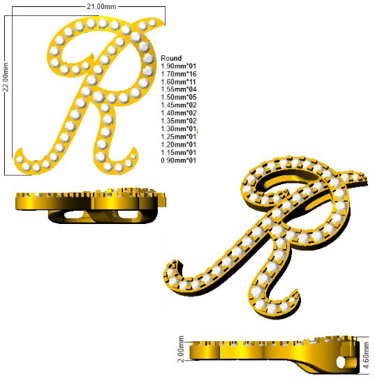SP6014-R — Pendant - 9k Yellow Gold detail