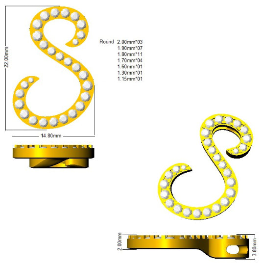 SP6014-S — Pendant - 9k Yellow Gold detail