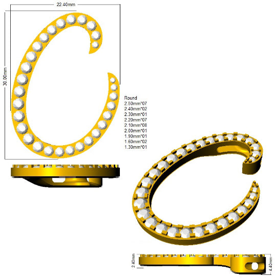 SP6016-C — Pendant - 9k Yellow Gold detail