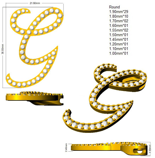 SP6016-G — Pendant - 9k Yellow Gold detail