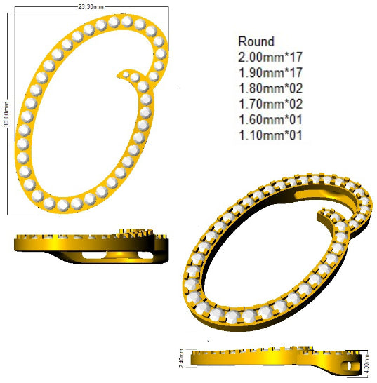SP6016-O — Pendant - 9k Yellow Gold detail