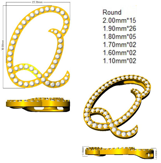 SP6016-Q — Pendant - 9k Yellow Gold detail