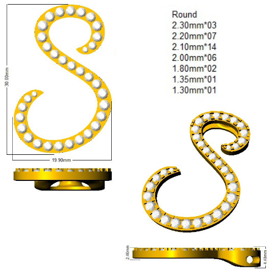 SP6016-S — Pendant - 9k Yellow Gold detail