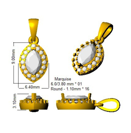 SP6060 — Pendant - 9k Yellow Gold detail