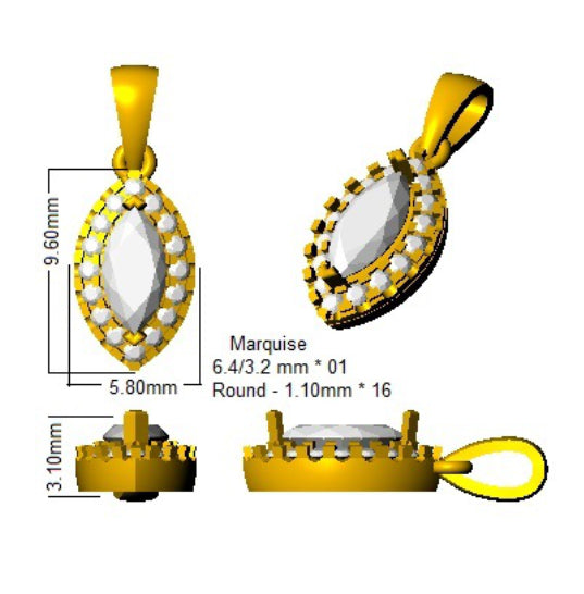 SP6061 — Pendant - 9k Yellow Gold detail