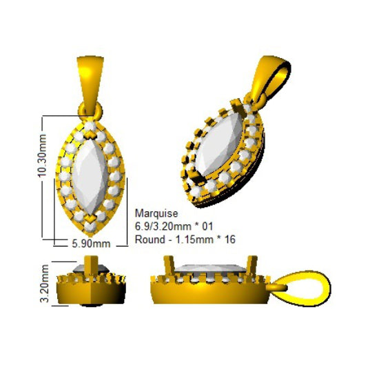 SP6062 — Pendant - 9k Yellow Gold detail