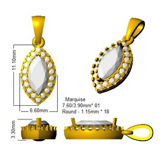 SP6063 — Pendant - 9k Yellow Gold detail