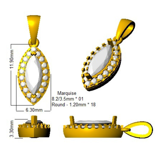 SP6064 — Pendant - 9k Yellow Gold detail