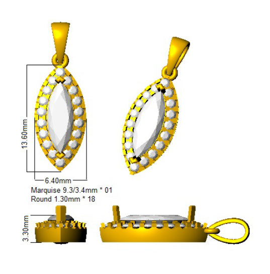 SP6066 — Pendant - 9k Yellow Gold detail