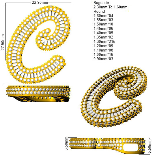 SP6069-C — Pendant - 9k Yellow Gold detail