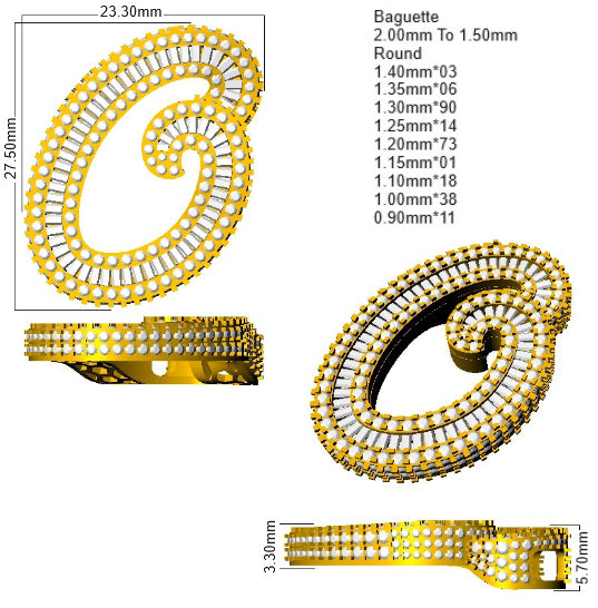 SP6069-O — Pendant - 9k Yellow Gold detail