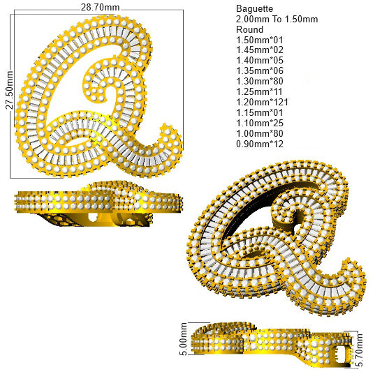 SP6069-Q — Pendant - 9k Yellow Gold detail