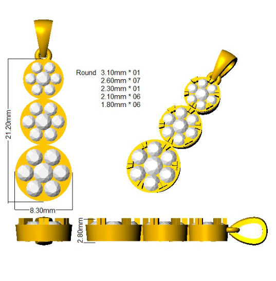 SP6123 — Pendant - 9k Yellow Gold detail