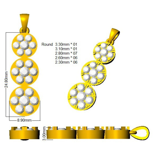 SP6124 — Pendant - 9k Yellow Gold detail
