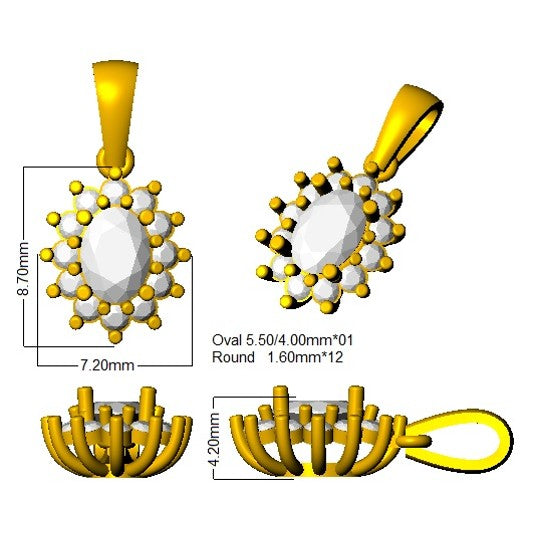 SP6133 — Pendant - 9k Yellow Gold detail