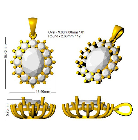 SP6135 — Pendant - 9k Yellow Gold detail