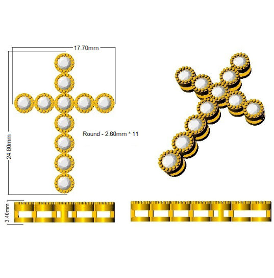 SP6138 — Cross - 9k Yellow Gold detail