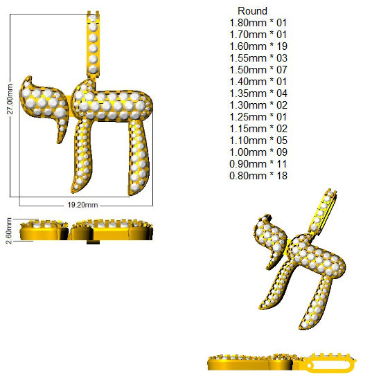 SP6160 — Pendant - 9k Yellow Gold detail