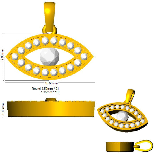 SP6167 — Pendant - 9k Yellow Gold detail