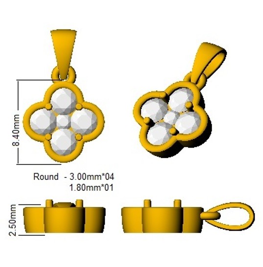 SP6177 — Pendant - 9 KT Yellow Gold detail