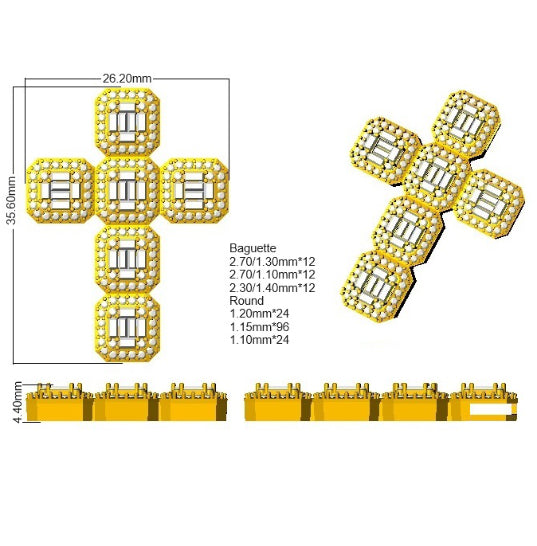 SP6209 — Cross - 9k Yellow Gold detail