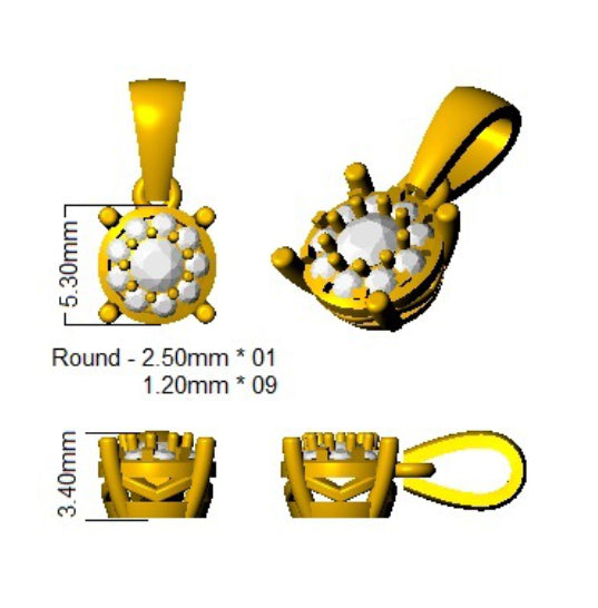 SP6219 — Pendant - 9k Yellow Gold detail