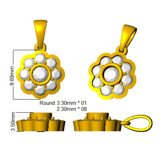 SP6239 — Pendant - 9k Yellow Gold detail