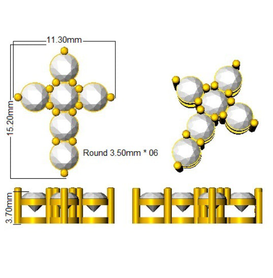SP6255 — Cross - 9k Yellow Gold detail