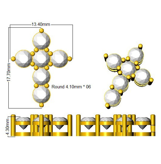 SP6256 — Cross - 9k Yellow Gold detail