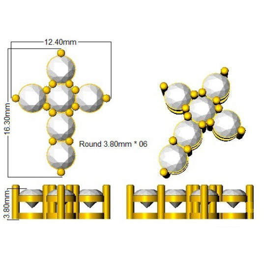 SP6257 — Cross - 9k Yellow Gold detail