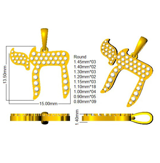 SP6258 — Pendant - 9k Yellow Gold detail