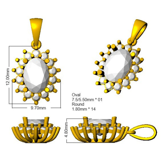 SP6266 — Pendant - 9k Yellow Gold detail