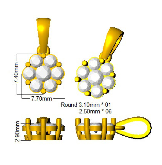SP6307 — Pendant - 9k Yellow Gold detail