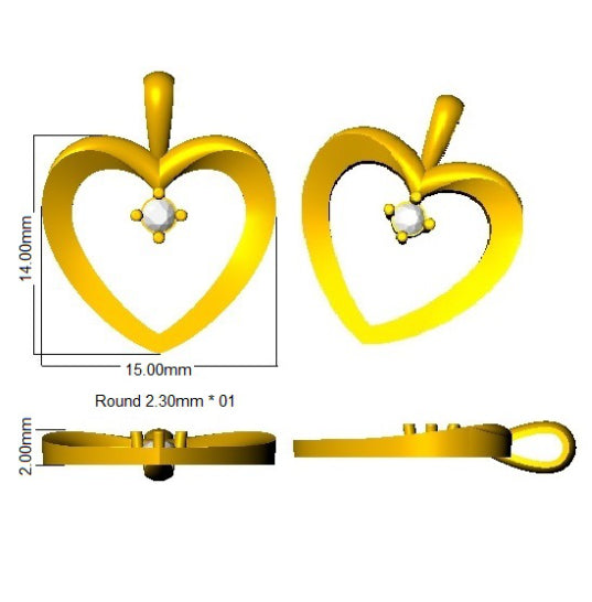 SP6309 — Pendant - 9k Yellow Gold detail