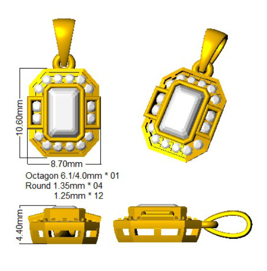 SP6312 — Pendant - 9k Yellow Gold detail