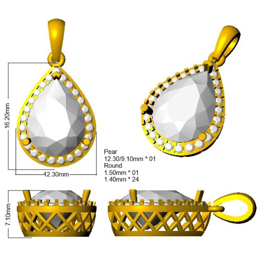SP6380 — Pendant - 9k Yellow Gold detail