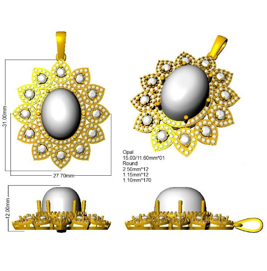 SP6408 — Pendant - 9k Yellow Gold detail