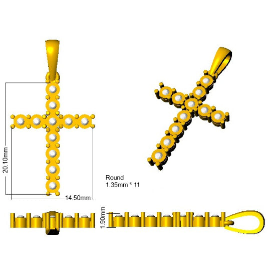 SP6409 — Cross - 9k Yellow Gold detail