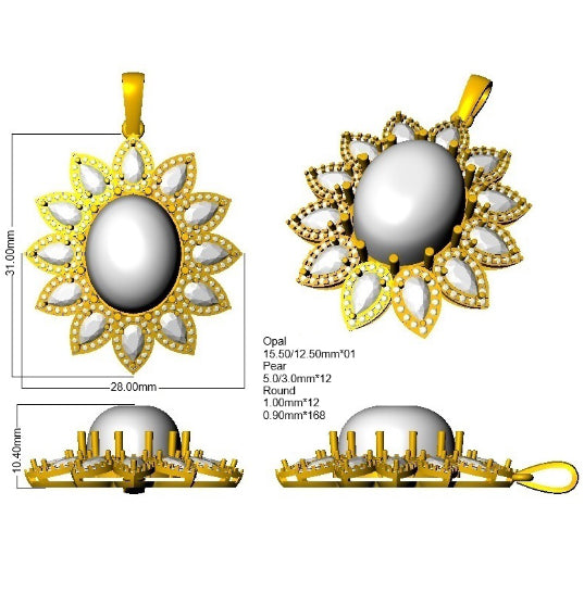 SP6430 — Pendant - 9k Yellow Gold detail