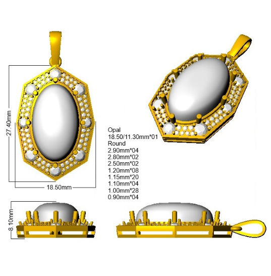 SP6431 — Pendant - 9k Yellow Gold detail