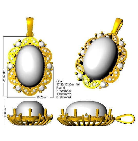 SP6432 — Pendant - 9k Yellow Gold detail