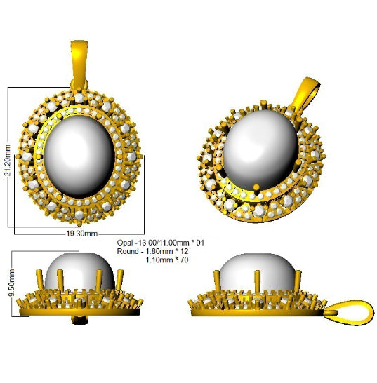 SP6448 — Pendant - 9k Yellow Gold detail