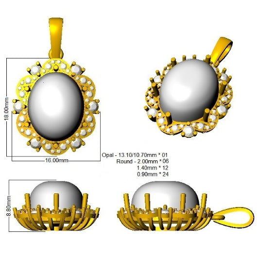 SP6449 — Pendant - 9k Yellow Gold detail