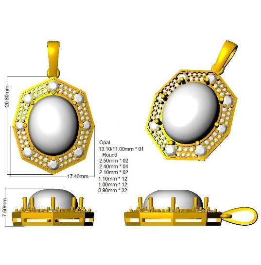 SP6452 — Pendant - 9k Yellow Gold detail