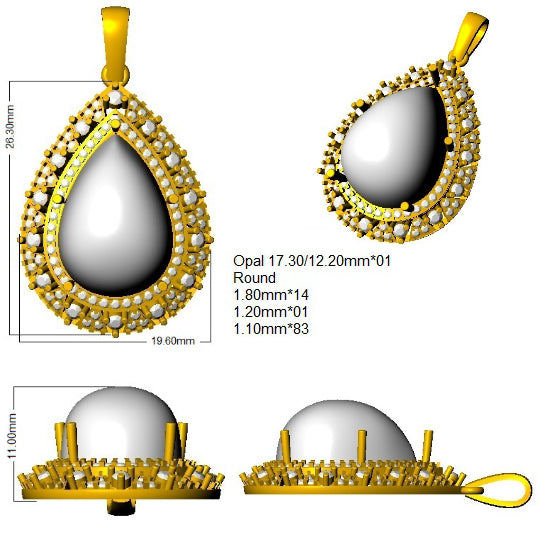 SP6470 — Pendant - 9k Yellow Gold detail