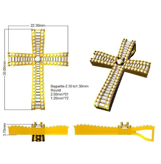 SP6502 — Cross - 9k Yellow Gold detail