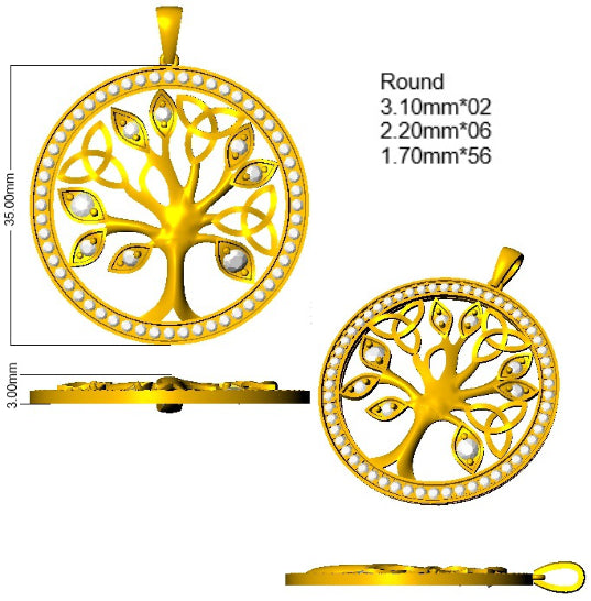 SP6510 — Pendant - 9k Yellow Gold detail