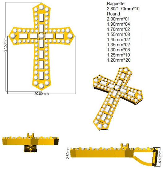 SP6511 — Cross - 9k Yellow Gold detail
