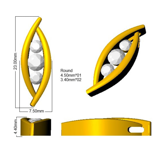 SP6526 — Pendant - 9k Yellow Gold detail