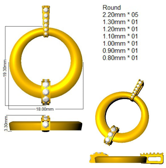 SP6538 — Pendant - 9k Yellow Gold detail